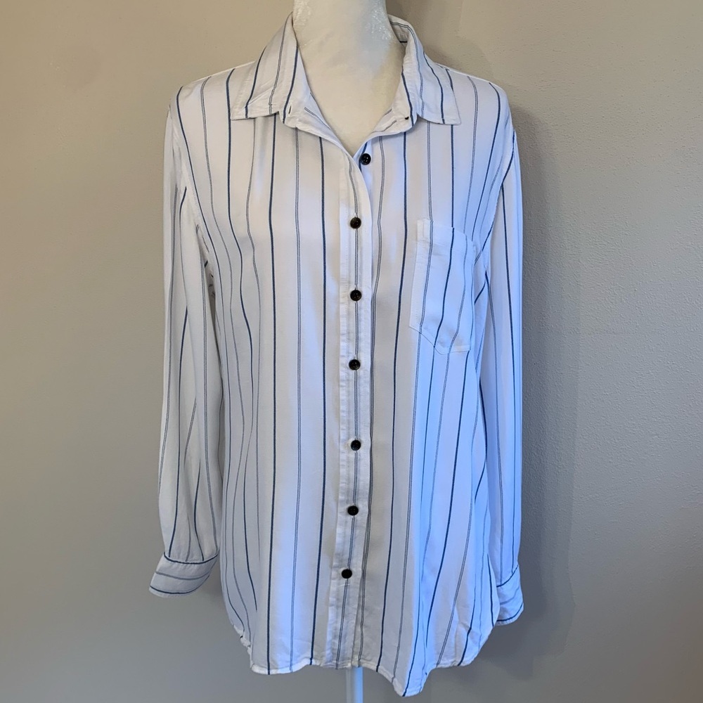 Jachs Girlfriend Long Sleeve Button Down Pinstripe